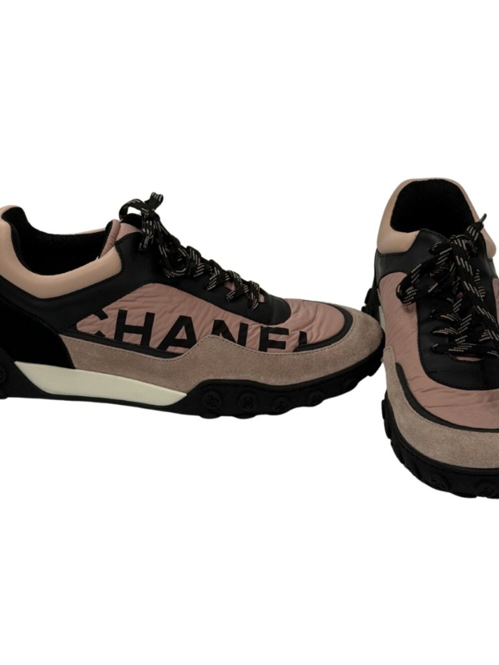 $900 Chanel NEW! pink/black sneakers 9.5/39.5 - Picture 5 of 7